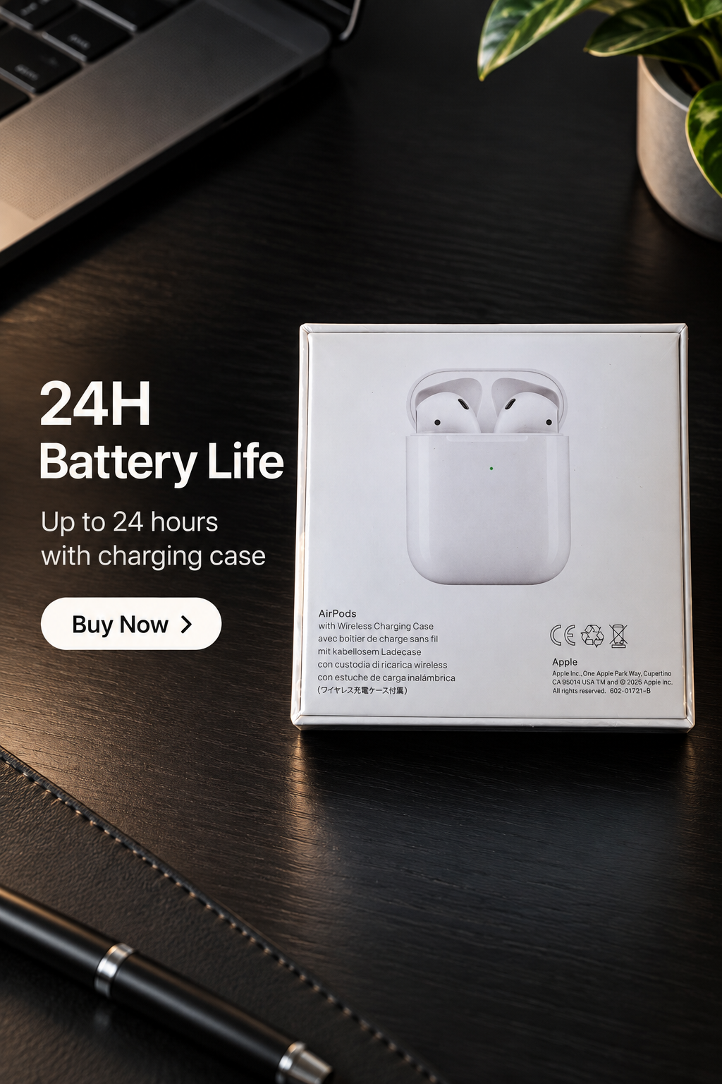 Apple AirPods – Wireless Earbuds with Lightning Charging Case
