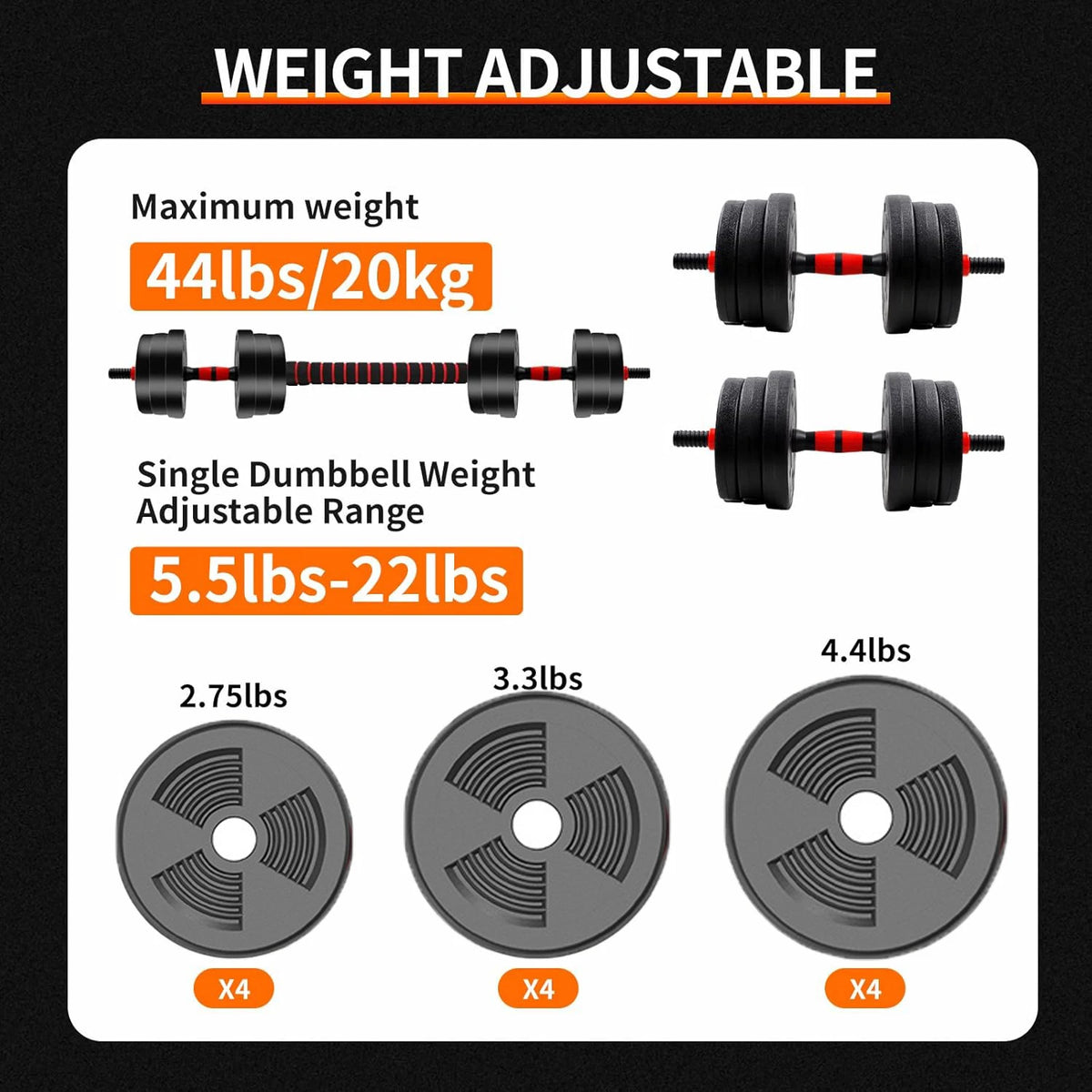 Adjustable Dumbbell & Barbell Set – Home Gym Strength Training