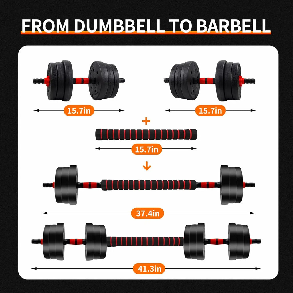 Adjustable Dumbbell & Barbell Set – Home Gym Strength Training
