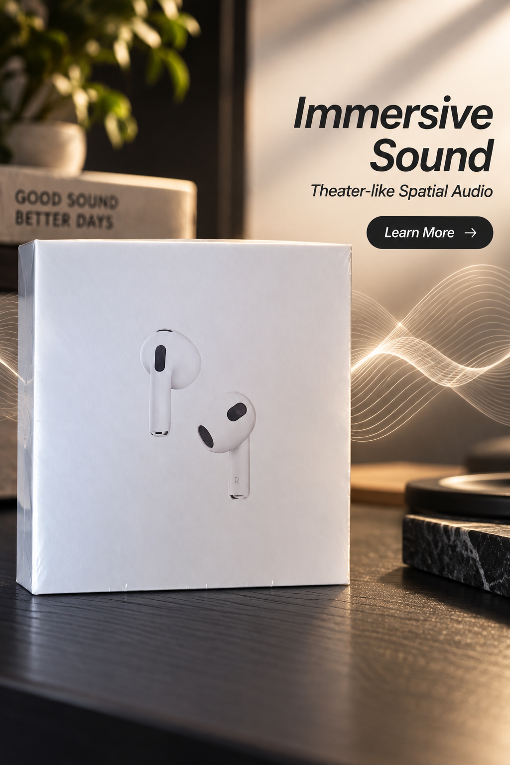 Apple AirPods Pro – Active Noise Cancellation Wireless Earbuds